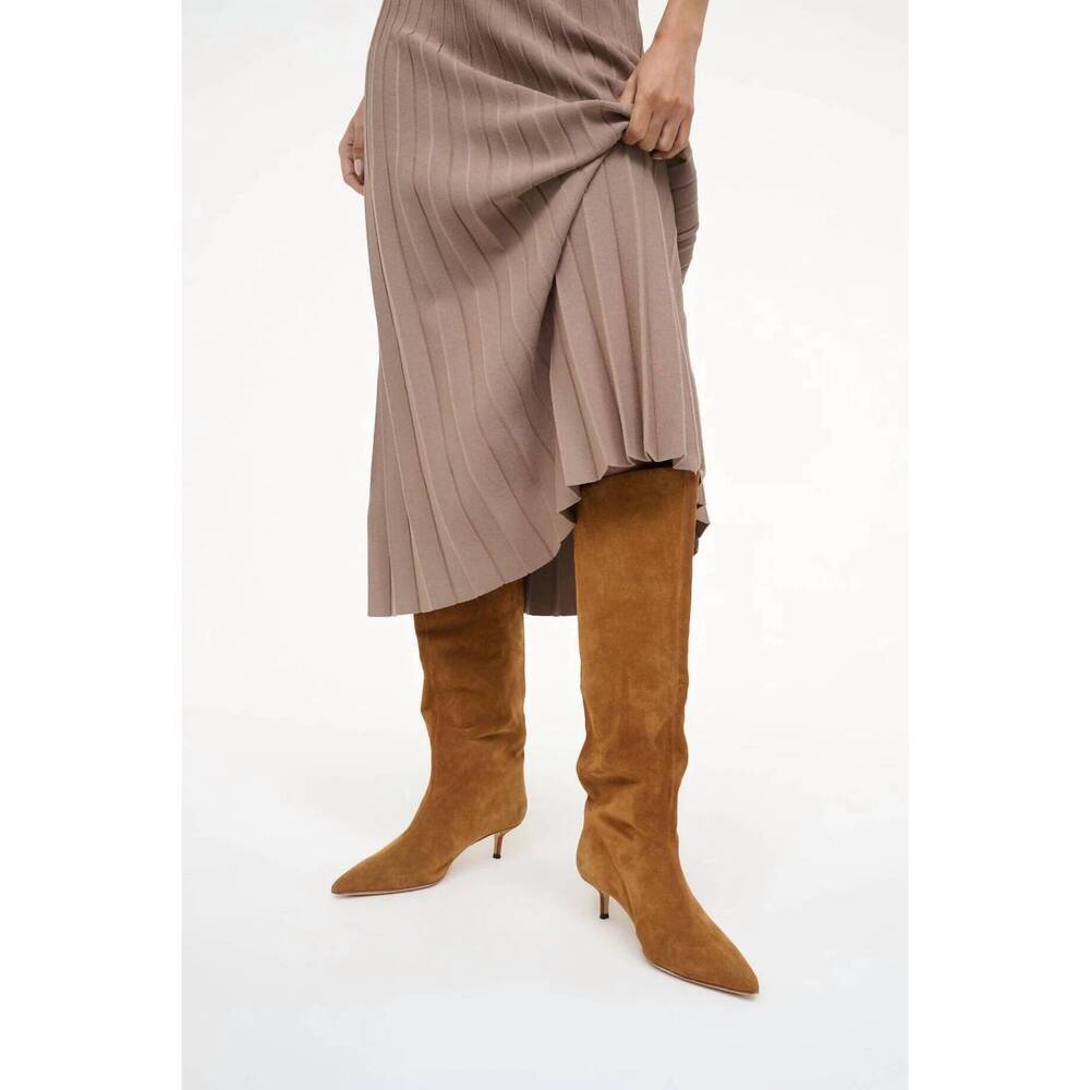 NEW STAUD women's sebastian kitten heel boot in tan - Picture 6 of 7